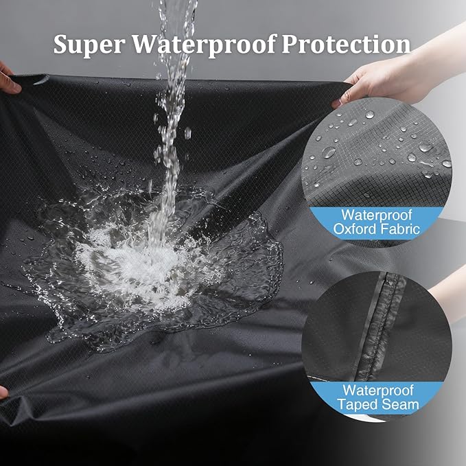 Square Fire Pit Cover for 33-36 Inch Fire Pit, 600D Heavy Duty Fire Table Cover Waterproof Patio Firepit Cover with Air Vent, Handle, 4 Windproof Buckles, Drawstring - 36''L x 36''W x 25''H