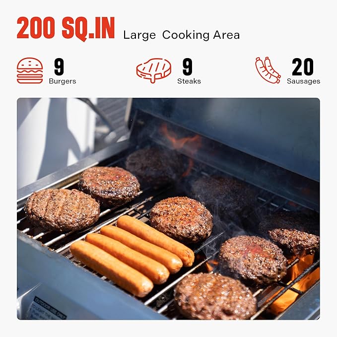 Monument Grills Tabletop Propane Gas Grill for Outdoor Portable Camping Cooking with Travel Locks, Stainless Steel High Lid, and Built in Thermometer