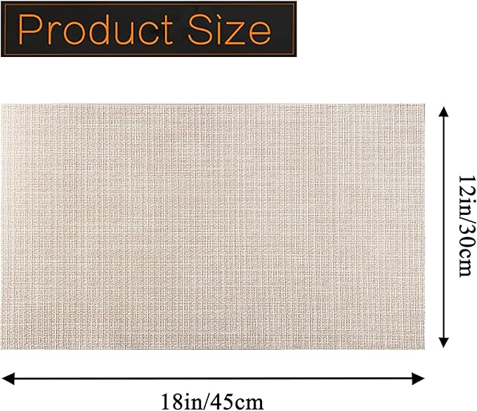 PIGCHCY Beige Placemats Set of 4 Vinyl PVC Durable Place Mats for Dining Table,Heat Resistant Non-Slip Woven Tabel Mats (18x12 inches, Beige)