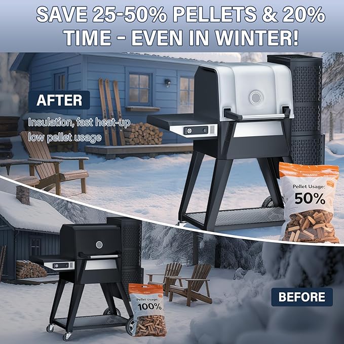 Grill Thermal Insulated Blanket for Masterbuilt Gravity Series 560 Charcoal Grill, fits MB20080220 Gravity Series Grill Smoker Insulation Blanket for Winter Cooking