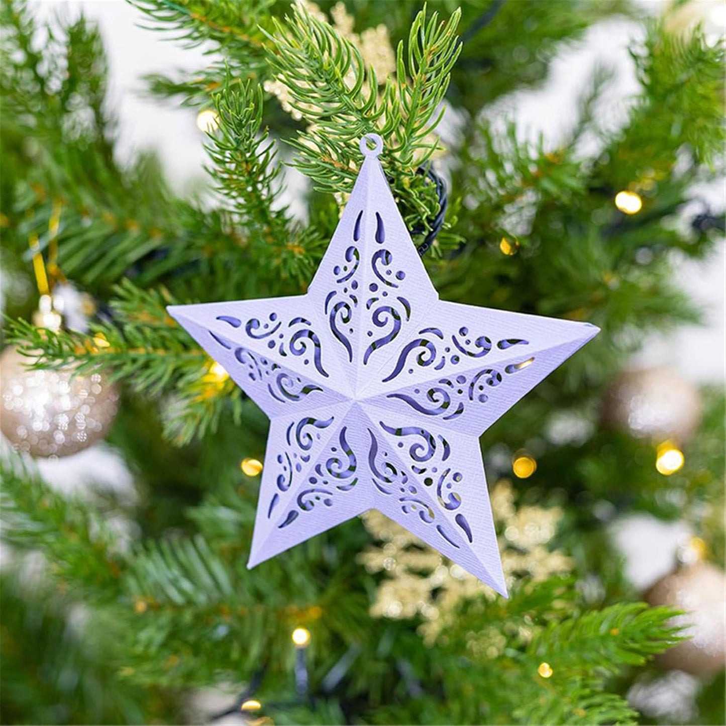 Metal Cutting Dies DIY Merry Christams Embossing Stencil Template Scrapbooking Card Making Mold Photo Album Arts Crafts Tools (Christmas Star- 14.9x14.7cm)