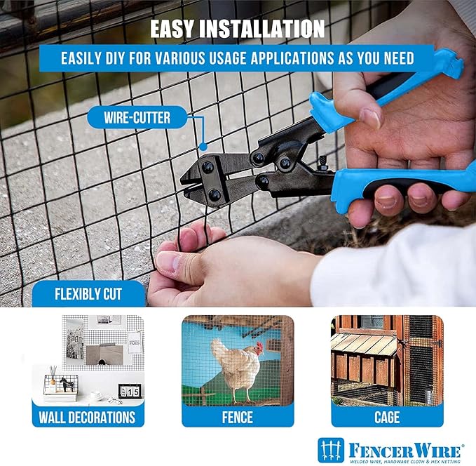Fencer Wire 16 Gauge Black Vinyl Coated Welded Wire Mesh Size 1 inch by 1 inch for Home and Garden Fence, Protect Chickens Rabbits and Farmed Animals (c. 3 ft. x 50 ft.)