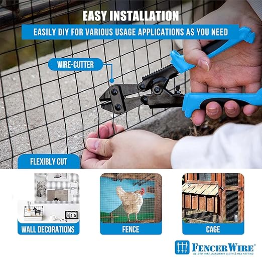 Fencer Wire 16 Gauge Hardware Cloth, Black Vinyl Coated Welded Wire Mesh, Chicken Coop Wire Fence, 1.5 inch x 1.5 inch Grid (4 ft. x 50 ft.)