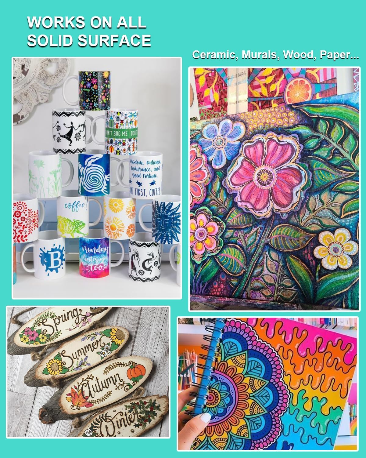 FansArriche Acrylic Paint Markers, 15mm Jumbo Felt Tip, 18 Colored Waterproof and Permanent Paint Pens for Tagging, Signs, Calligraphy, and Outdoor Paintings