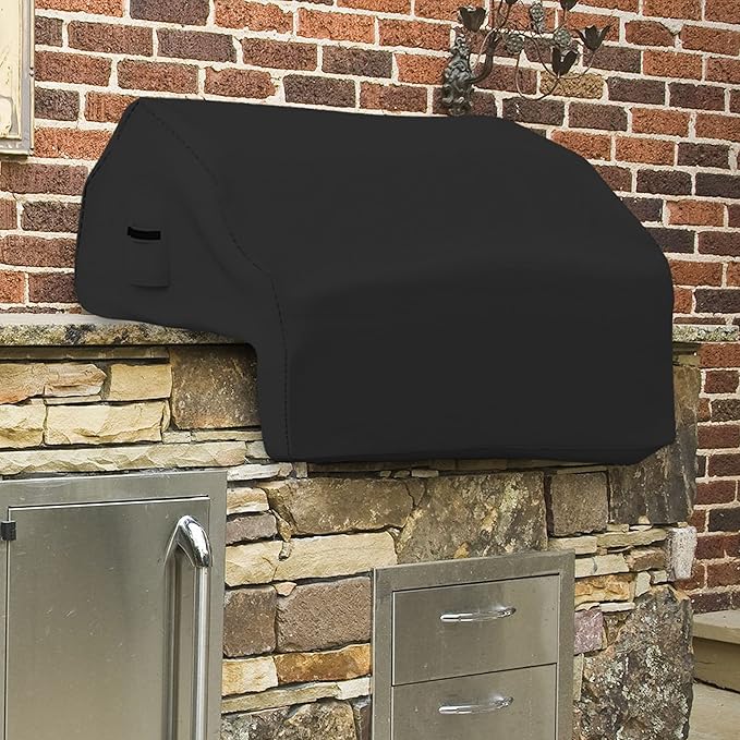 Covers & all Built-in Outdoor Grill Cover, Durable Heavy Duty 18 Oz Waterproof Cover Tuff Material with Air Pocket & Elastic for Snug Fit (36" W x 26" D x 24" H inches, Black)