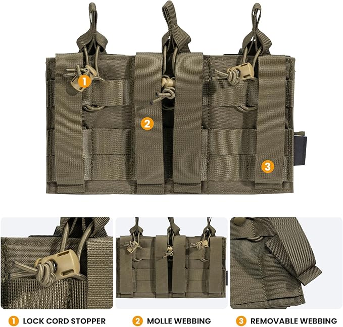 EXCELLENT ELITE SPANKER Tactical Open-Top Single/Double/Triple Molle Mag Pouch for Pistol Mag Pouch Tactical Bag Accessories Holder