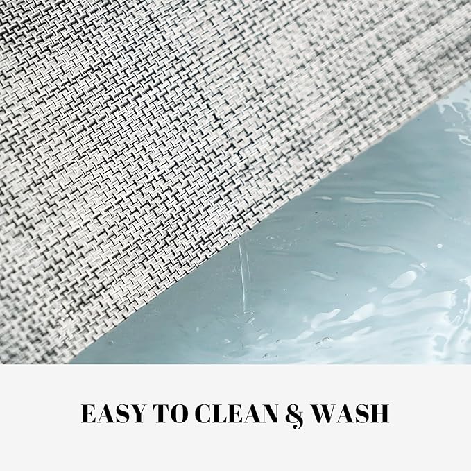 Placemats Set of 8 Vinyl/Plastic Woven Place Mats for Kitchen Table Indoor/Outdoor Washable Placemat Wipeable Dining Table Mats (Grey,8)
