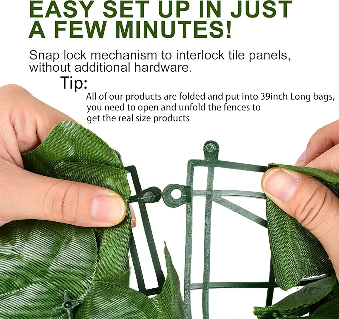 DearHouse Artificial Faux Ivy Hedge Privacy Fence Wall Screen, Leaf and Vine Decoration for Outdoor Garden Home Decor, (157.5 * 59inch)