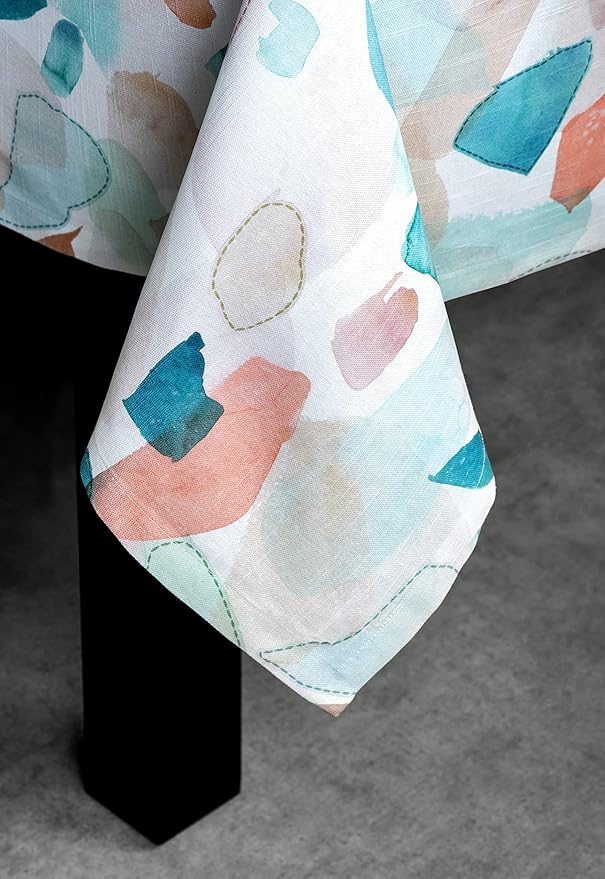 Maison d' Hermine Table Cloth Square Table 100% Cotton 54 x 54 Inches Tablecloth Reusable Decorative for Dining Room, Farmhouse, Home, Party, Festive & Wedding Spring Summer - Summer Picnic