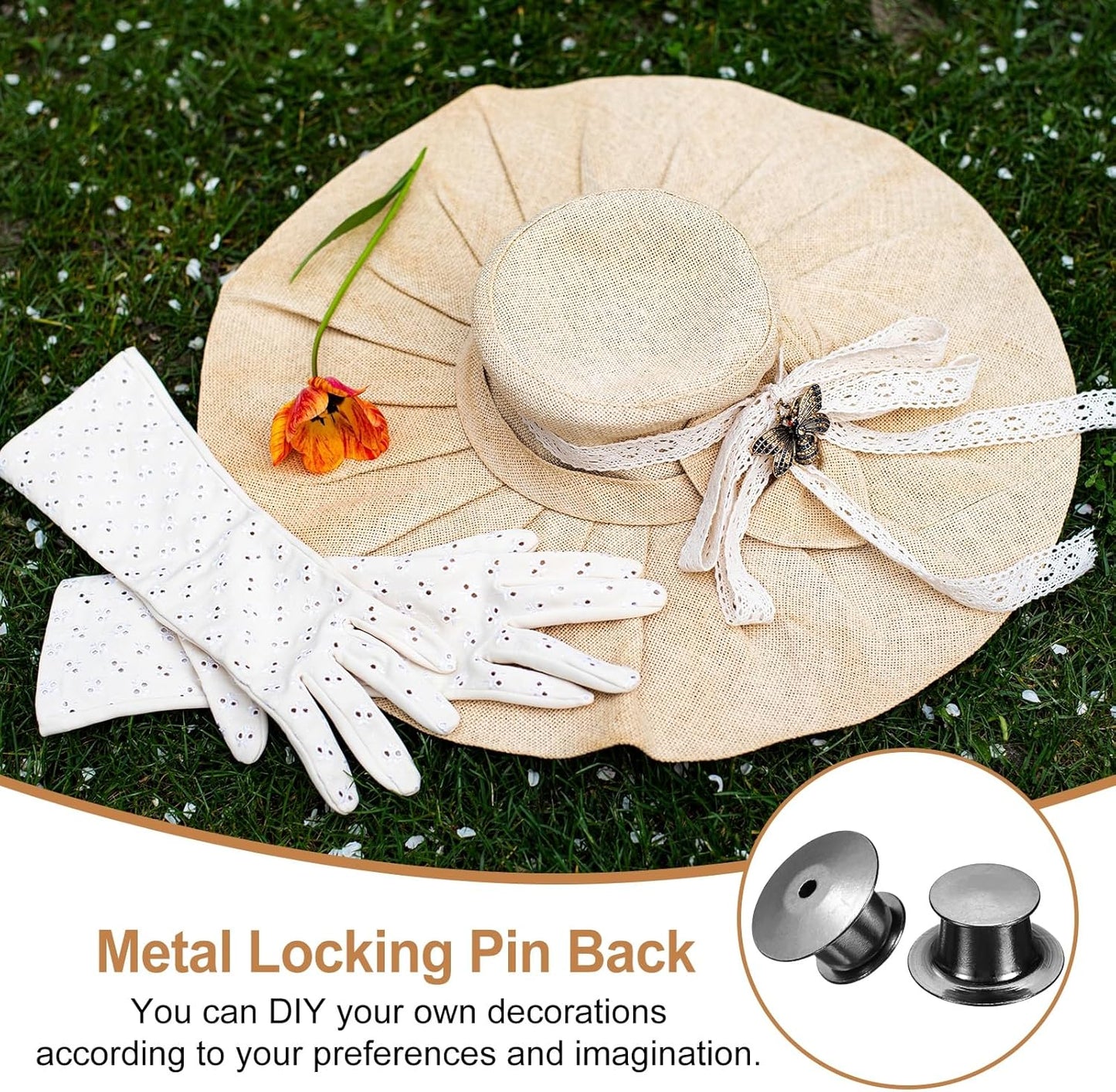 uxcell 30Pcs Metal Locking Pin Backs, Pin Keepers Locking Clasp Flat Head Clamp Needle Back Lock for DIY Brooch Crafts Badges Enamel Lapel, Metallic Black