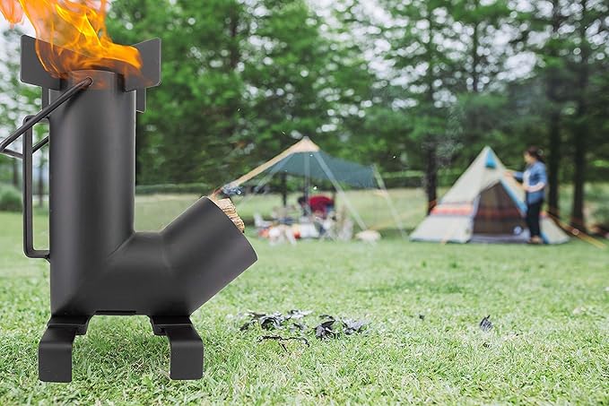 Camping Rocket Stove by StarBlue with FREE Carrying Bag - A Portable Wood Burning Camping Stove with Large Chamber Best for Outdoor Cooking, Camping, Picnic, BBQ, Hunting, Fishing