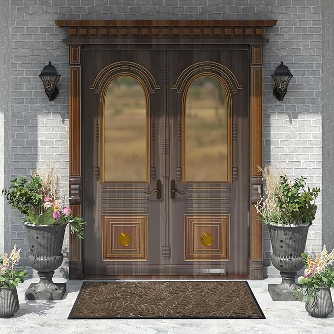Yimobra 60x36 Large Door Mat Outdoor Indoor, All-Season Waterproof Door Mat Outside Entrance, All-Weather Non-Slip Outside Doormat for Garage Patio Entryway, Brown