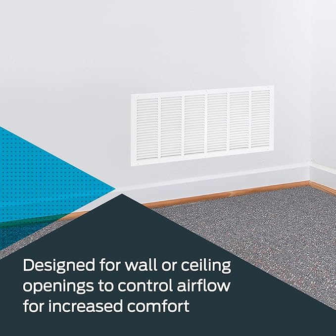 EZ-FLO 30 x 12 Inch White Return Vent Cover for Wall or Ceiling, Solid Steel Grille, HVAC Air Return, 61648 (Pack of 5)