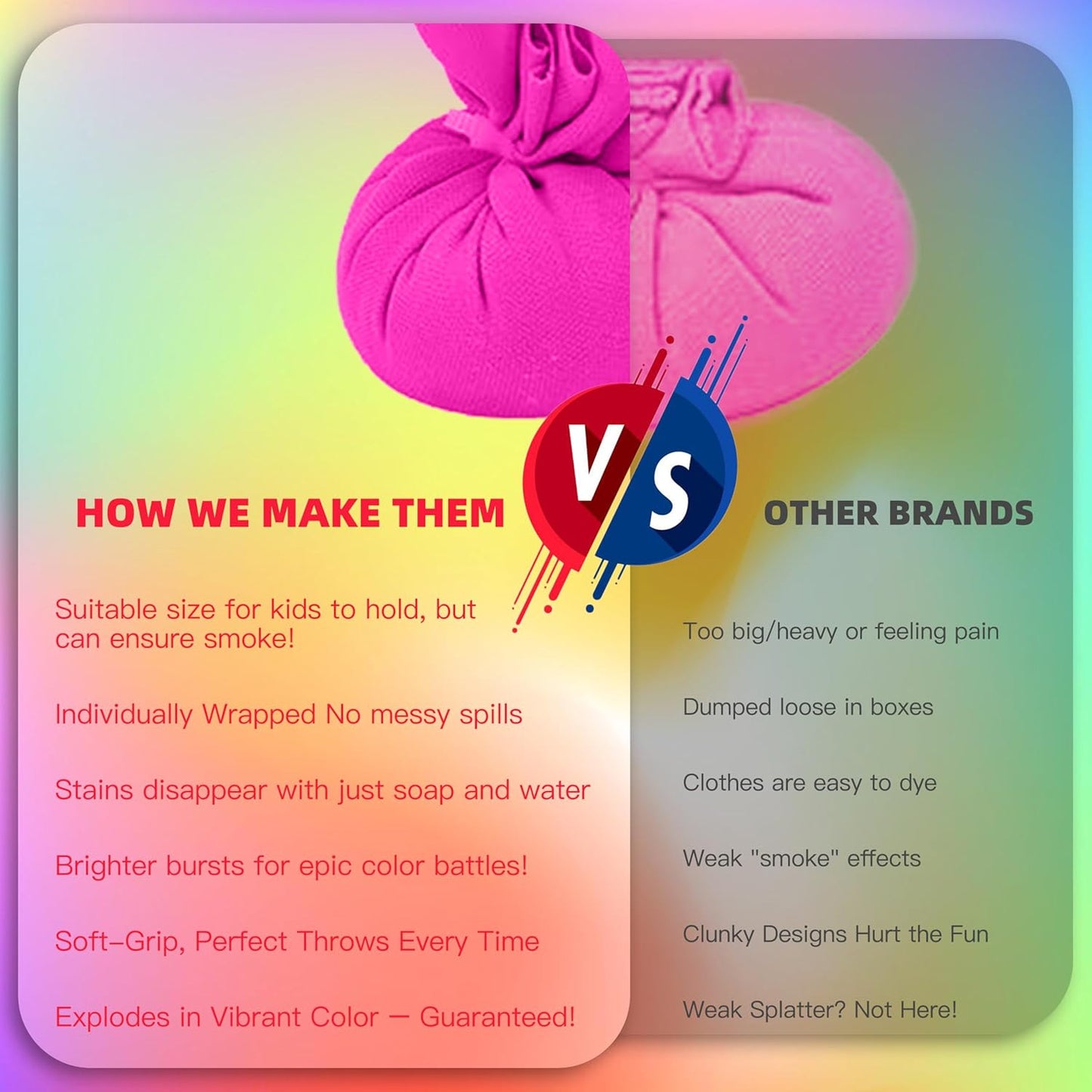 ARELUX Color Powder Balls-12 Packs Holi Powder Colors Chalk Balls,200+ Throws Each Chalk Bomb,Family Activiies Outdoor for Color Run Photography,Party Games,Friends Photoshoot,Birthday,Festival