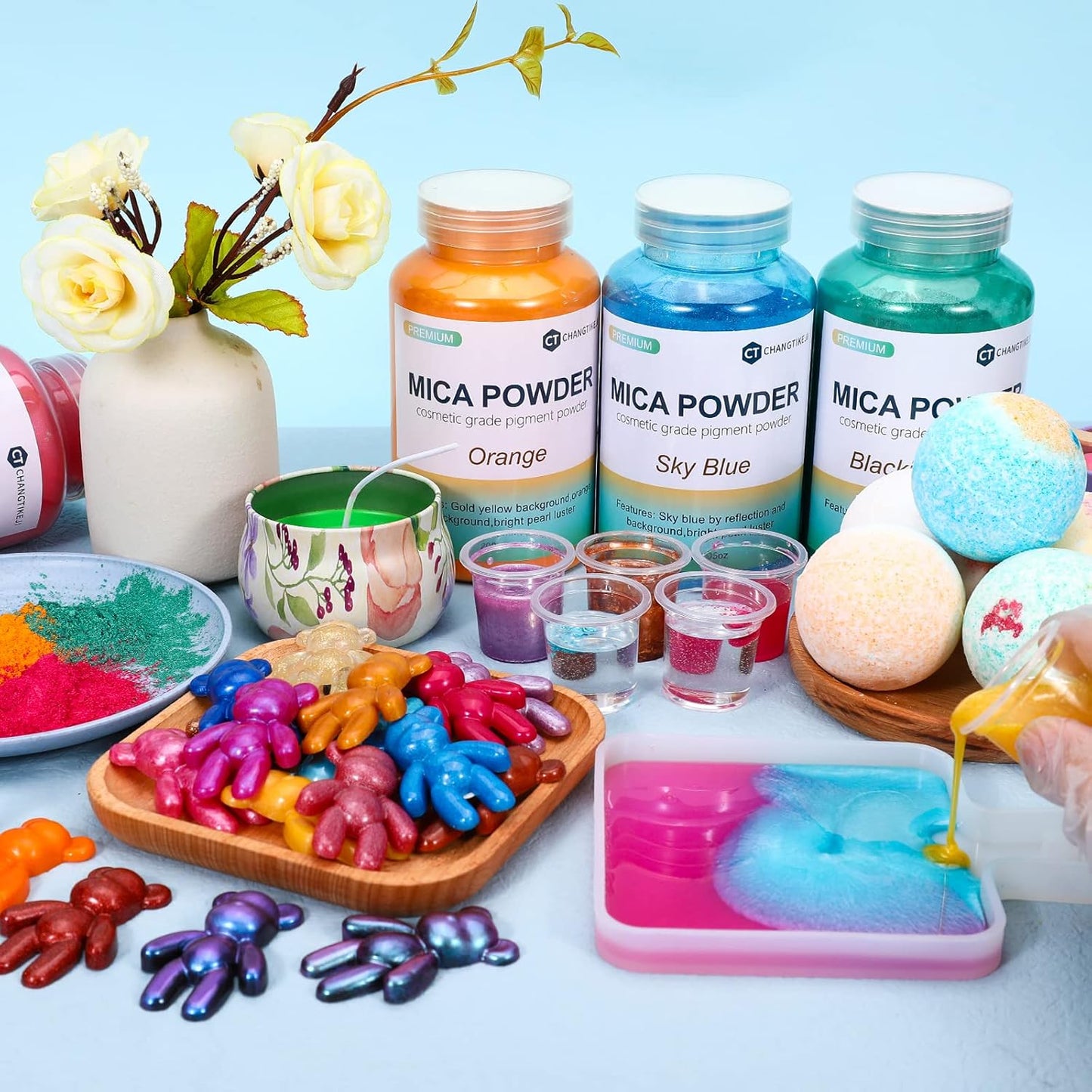 Mica Powder,7.05OZ（200g）,Crystal Violet Pearl Mica Powder Pigment for Epoxy Resin，Lip Gloss，Car Paint，Dye，Soap Making，Nail Polish,Epoxy Resin,Candle Making,Bath Bombs