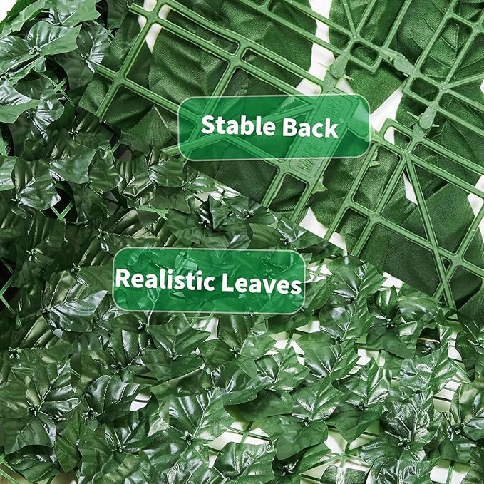 KASZOO Artificial Ivy Privacy Fence Screen, 120x60in, 18 Pack, Green, Modern Style, Plastic & Polyethylene Material, Easy Assembly, Perfect for Balcony, Garden, Backyard Privacy