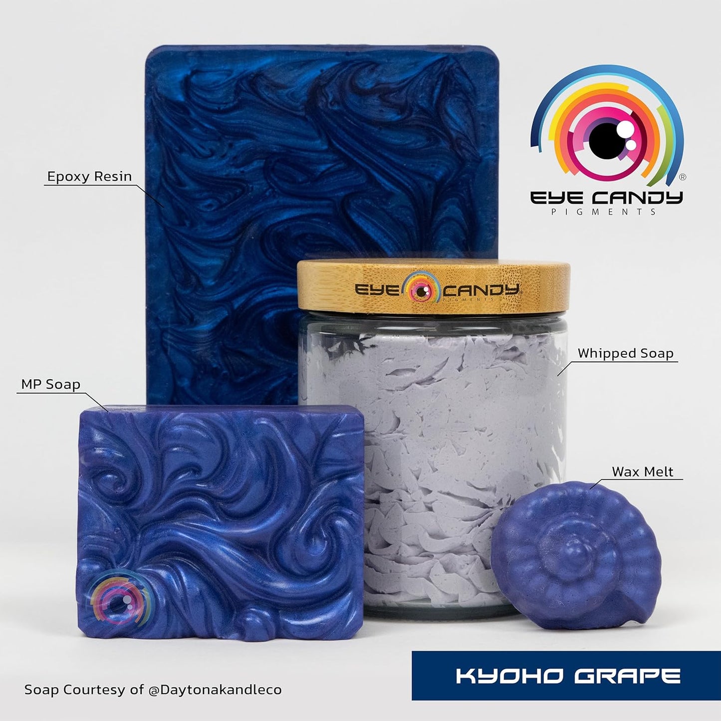 Eye Candy Pigments Premium Purple Mica Powder - Kyoho Grape (25gr) - for Epoxy, Resin, Soap, Paint, Woodworking, Acrylic Pouring, Bath Bombs, Fishing Lures - DIY Arts and Crafts Additive