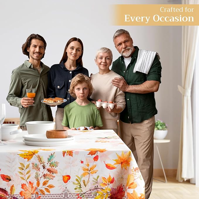 Maison d' Hermine Table Cloth Rectangle Table 100% Cotton 60 x 120 Inches Fall Tablecloth Reusable Everyday Use for Thanksgiving Christmas Decorations Dining Farmhouse Party (Amarante)
