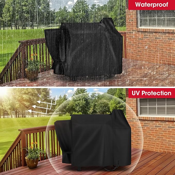 Unicook Pellet Grill Cover Compatible with Pit Boss 820, 820 Deluxe and 850, Outdoor Waterproof Wood Pellet BBQ Smoker Cover, All Weather Protection