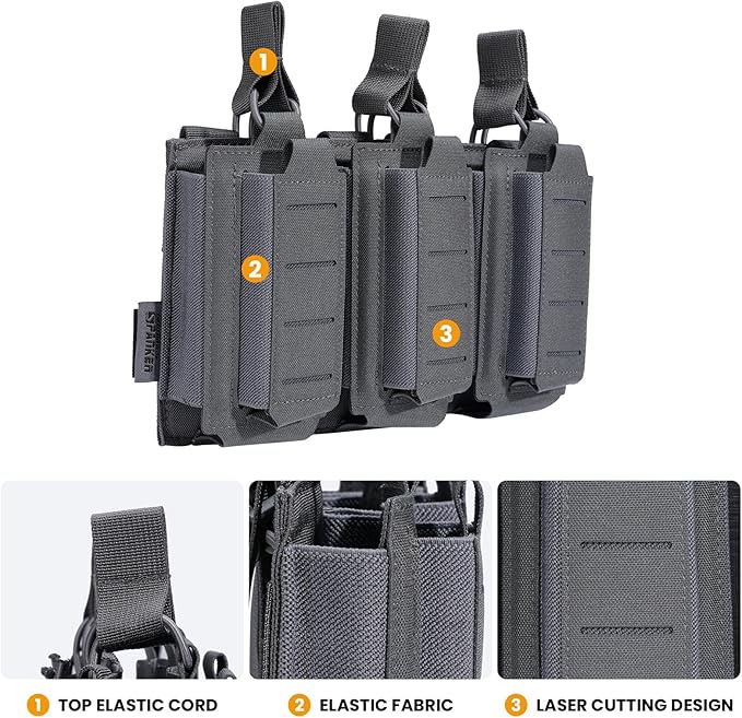 EXCELLENT ELITE SPANKER Tactical Open-Top Single/Double/Triple Molle Mag Pouch for Pistol Mag Pouch Tactical Bag Accessories Holder