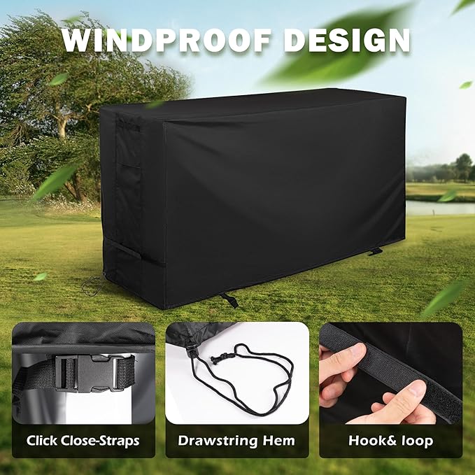 Grill Table Cover for GDLF Grill Table Compatible with Big Green Egg, Outdoor Grill Cart Cover for GDLF Large BBQ Station Prep Table All Weather Protective