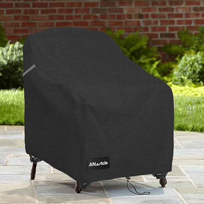 Outdoor Swivel Lounge Chair Cover 2 Pack,Waterproof Heavy Duty Lawn Patio Chair Covers,Patio Swivel Chair Covers for Outdoor Furniture (33 W x 35 D x 38.5 H inches) Black.
