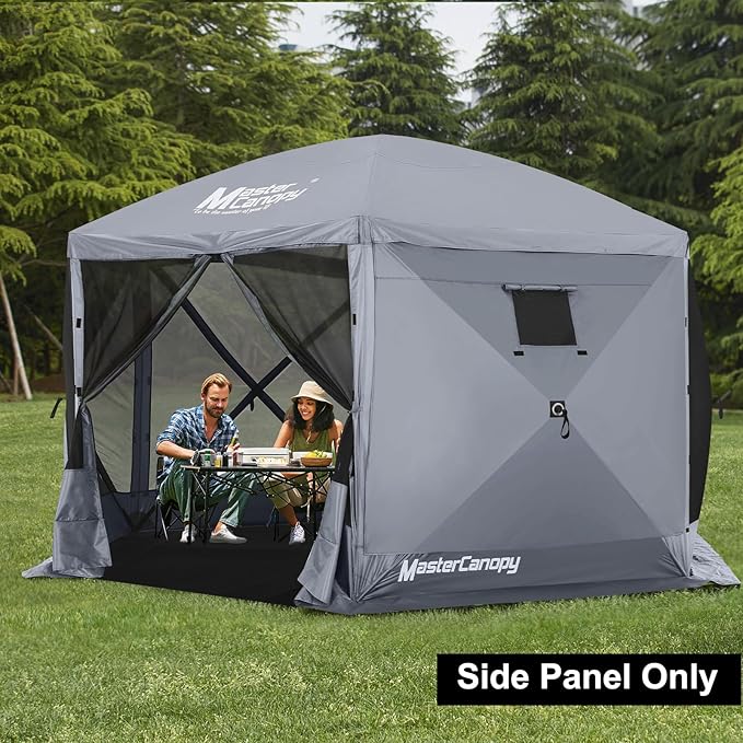 MASTERCANOPY Wind Screen Side Panel with Window for 12x12 Escape Screen Shelter Canopy Tent - Weatherproof, UV Resistant Sun Shade Attachment Accessory (Beige, 1 Pack)