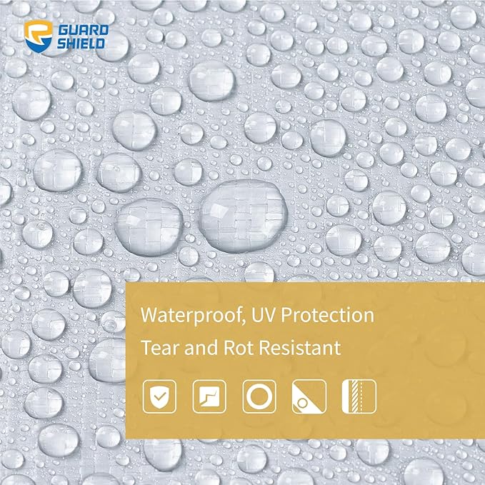 GUARD SHIELD Heavy Duty Tarp 12x24 Feet Silver Multi Purpose Thick Waterproof Poly Tarp Cover 10mil