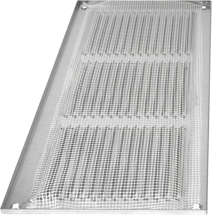 Repa Market 12x6 Inch Air Vent Cover/Galvanized Steel Louvered Grill Cover with Mesh Screen/Wall or Ceiling Vent/Durable Flush Mount HVAC Register for Indoor and Outdoor Ventilation