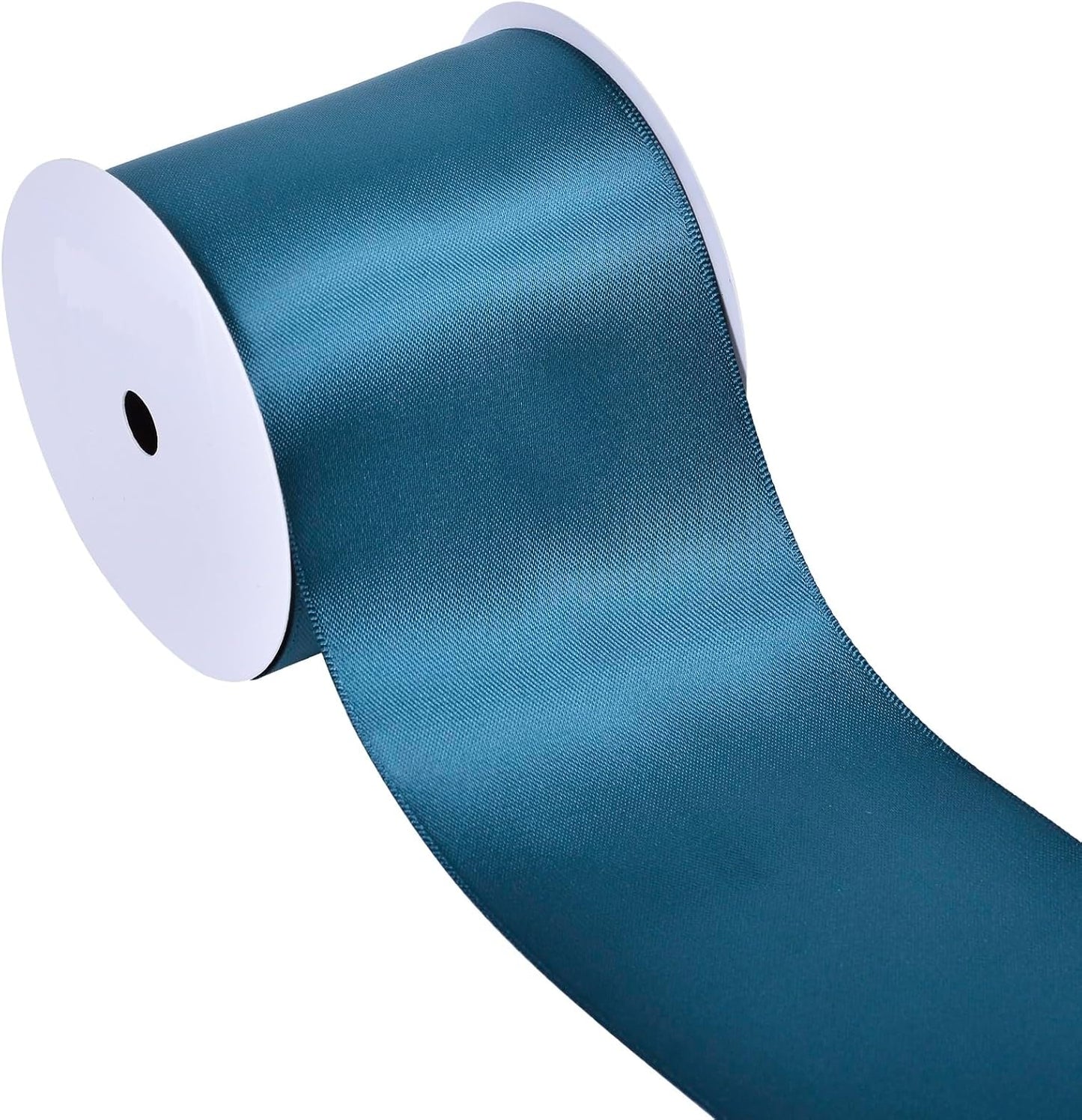 YAMA Teal Double Faced Satin Ribbon, 3 Inch 10 Yards, Great for Crafts Bows Flower Bouquet Wedding Home Decor Gift Wrapping