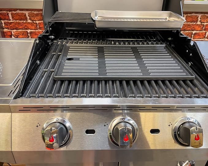 BBQ Future 17" Grill Grates for Charbroil 2-Burner Tru-Infrared Gas Grills 463644220 463642316 463632320 463632520, Cast Iron Cooking Grid Replacement Part G369-0030-W2 for Charbroil Grill Parts