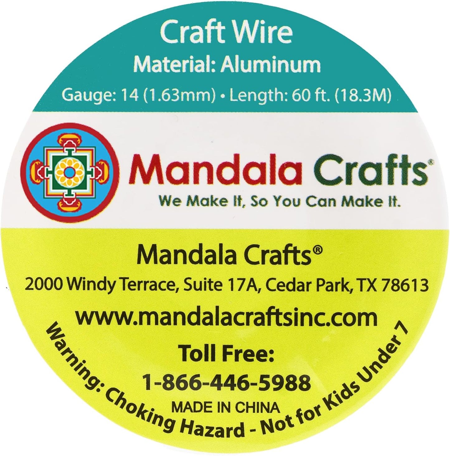 Mandala Crafts 14 Gauge Anodized Aluminum Craft Wire for Jewelry Making - 60 FT Colored Flexible Hot Pink Wire - Bendable for Bonsai Armature Crafting Sculpting