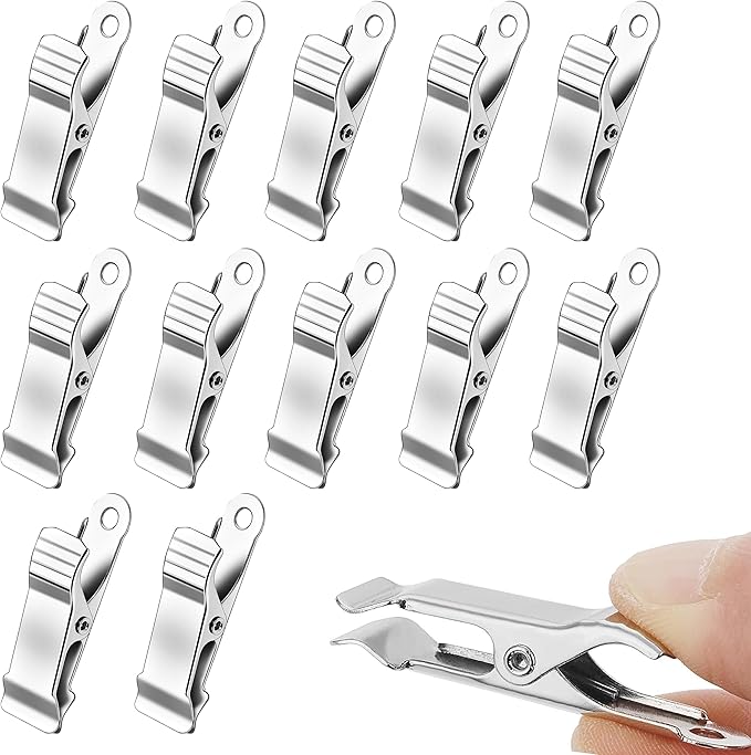 32 Pack 1.58 Inches Metal Mini Clamps, Mini Spring Clamp, Metal Alligator Clips with Smooth Jaw, Crocodile Alligator Clips Crocodile Clamps for Clothes, Photos,smooth jaw 5/16 Inch Capacity