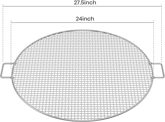 Stanbroil Fire Pit Cooking Grill Grate - Outdoor Round BBQ Campfire Grill Grid - Camping Cookware - Stainless Steel, 24 Inch