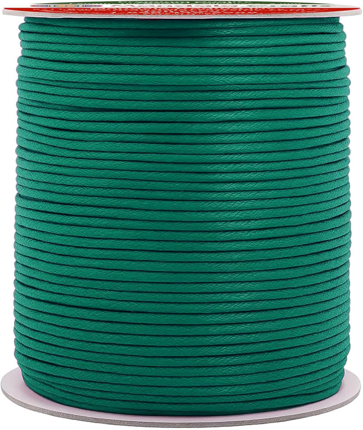 Mandala Crafts 2mm 109 Yards Peacock Green Cotton Waxed Cord for Jewelry Making Bracelet Cord Waxed String - Beading String Thread Jewelry Cords for Necklaces String