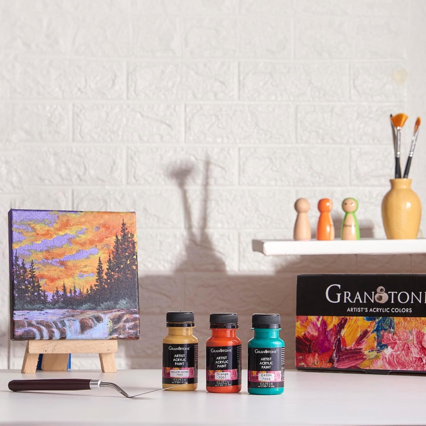 GRANOTONE Acrylic Paint Set | Glows in Black Light | Non-Toxic & Vibrant Paint | Ideal for Art, Crafts, Kids, & Hobbyists | Made in India (Acrylic Paint)