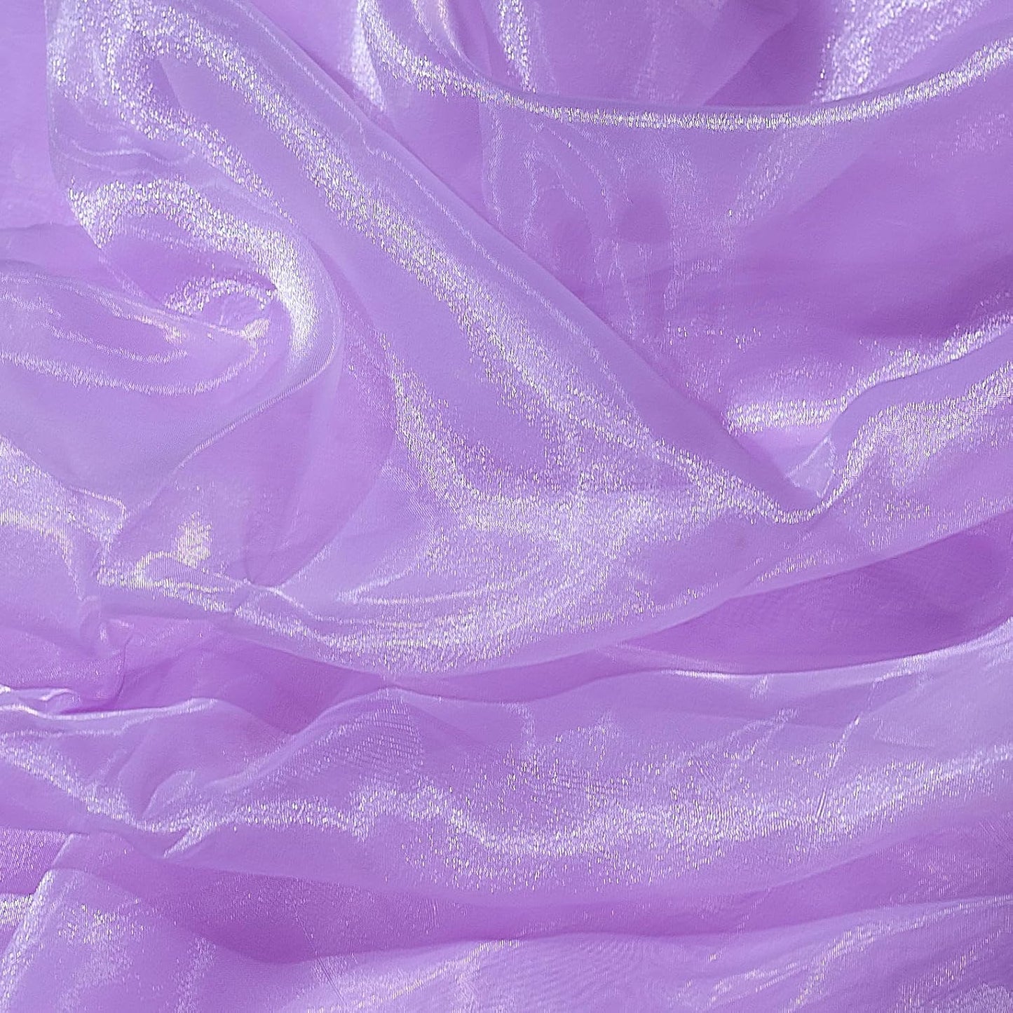 FYNITE Sheer Organza Fabric | 10 Yards Long | 44'' Wide | Bridal Solid Sheer Organza Bolt for Wedding Dress Fashion Craft Decorations Silky Shiny Sheer Organza (Lavender, 10 Yard)