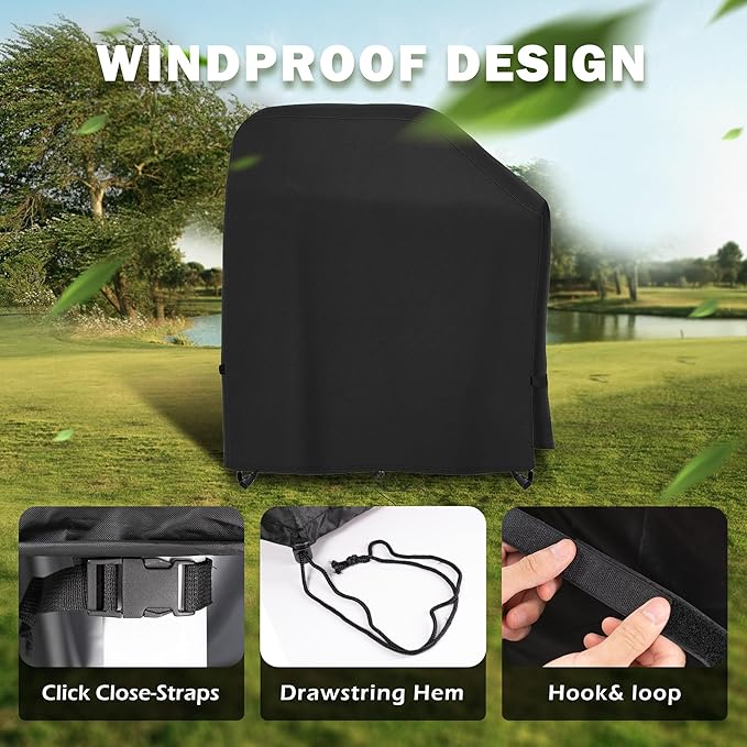 Outdoor Griddle Cover for Char-Griller Patio Pro Charcoal Grill Model E1515, Outdoor Charcoal Grill Cover for DNKMOR Charcoal Outdoor BBQ and for Kendane Barrel Grill