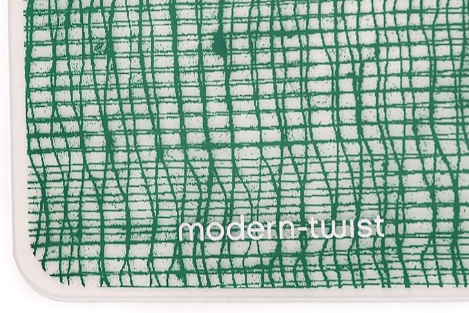 modern-twist 14 x 16 Silicone Placemat, BPA, PVC-Free Table Mat, Dishwasher Safe, Linen Print in Pine, Pack of 1