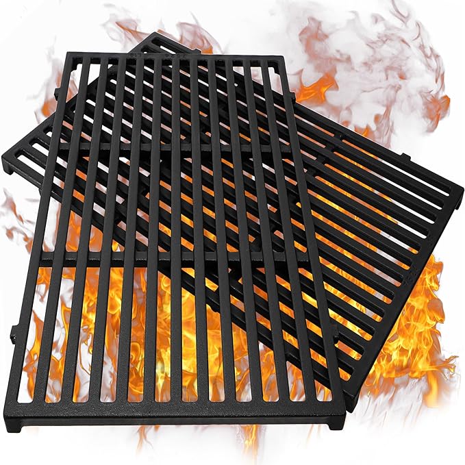 19.5 inch Grill Grates for Weber Genesis Grill Parts, Genesis 300 Series Grates E310 E320 E330 S310 S320 S330 Gas Grill Cooking Grids, Cast Iron Grill Grates Replacement for Weber 7524 7528