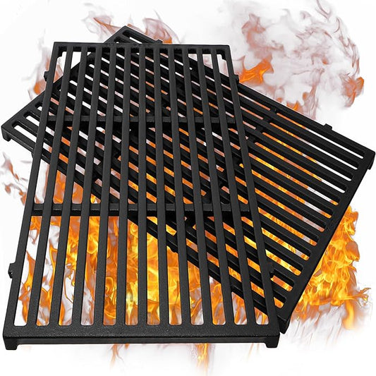 19.5 inch Grill Grates for Weber Genesis Grill Parts, Genesis 300 Series Grates E310 E320 E330 S310 S320 S330 Gas Grill Cooking Grids, Cast Iron Grill Grates Replacement for Weber 7524 7528