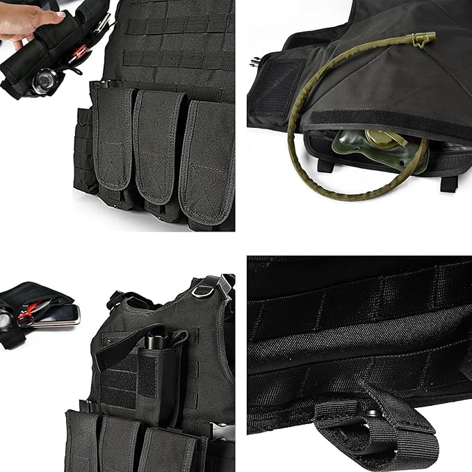 YAKEDA Adjustable Tactical Airsoft Training Vest | Camping, Fishing, Hunting,Gift for Halloween and New Year