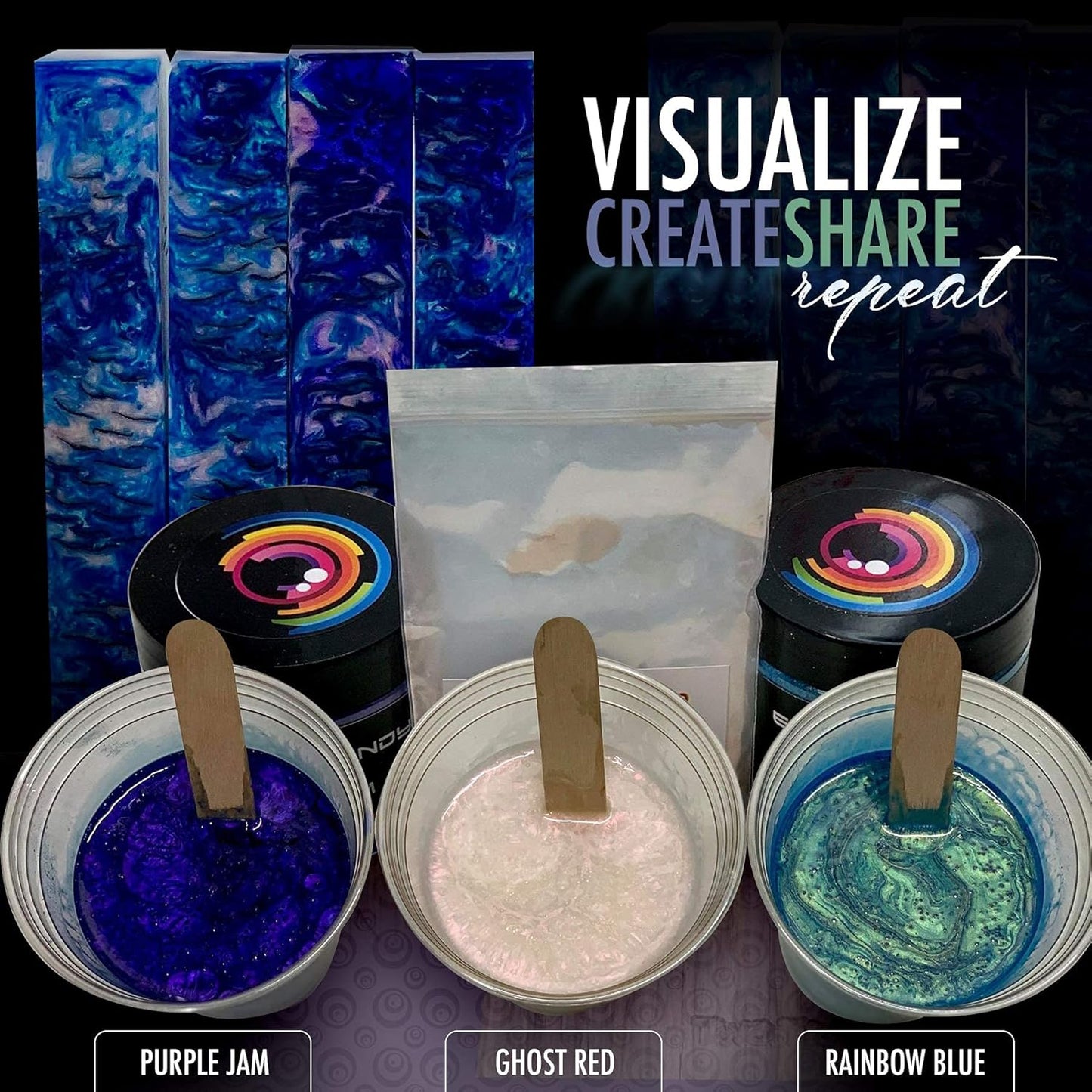 Eye Candy Pigments Premium Purple Mica Powder - Purple Jam (25gr) - for Epoxy, Resin, Soap, Paint, Woodworking, Acrylic Pouring, Bath Bombs, Fishing Lures - DIY Arts and Crafts Additive