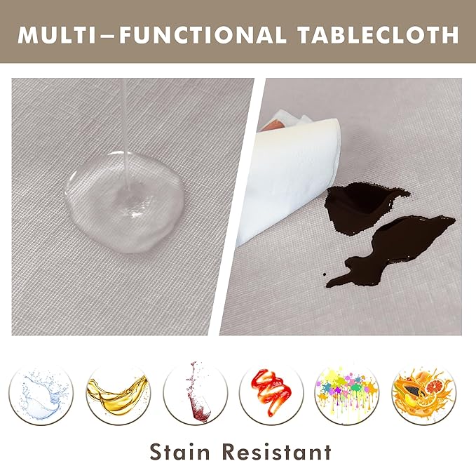 Nasitos 2 Pack Vinyl Plastic Table Cloth Rectangle 60x120 Inch-100% Waterproof Oil Spill Proof Stain Resistant Plastic Silver Table Cover with Flannel Backing for Kitchen, Dining, Parties