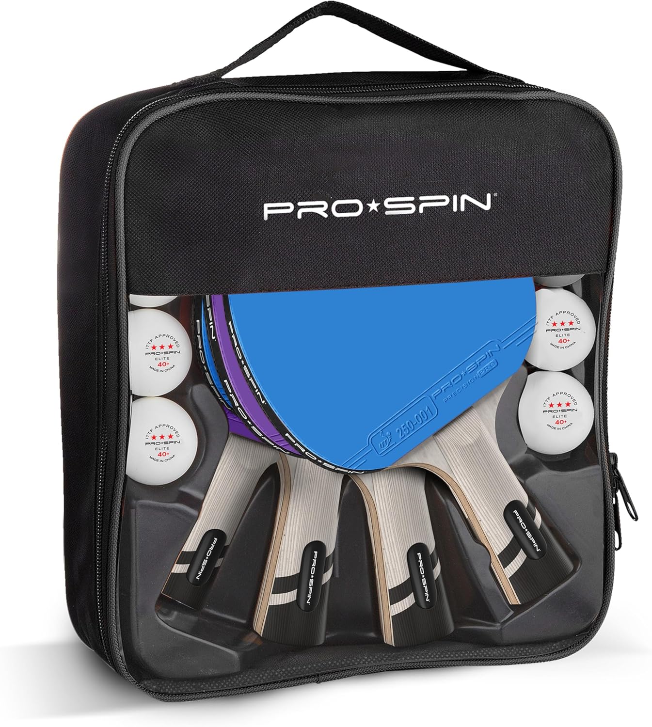 PRO SPIN Ping Pong Paddles - Professional Level Table Tennis Rackets with Carbon Fiber for Superior Control | 7-Ply Blade, Premium Rubber, 2.0mm Sponge | Includes Protector Case