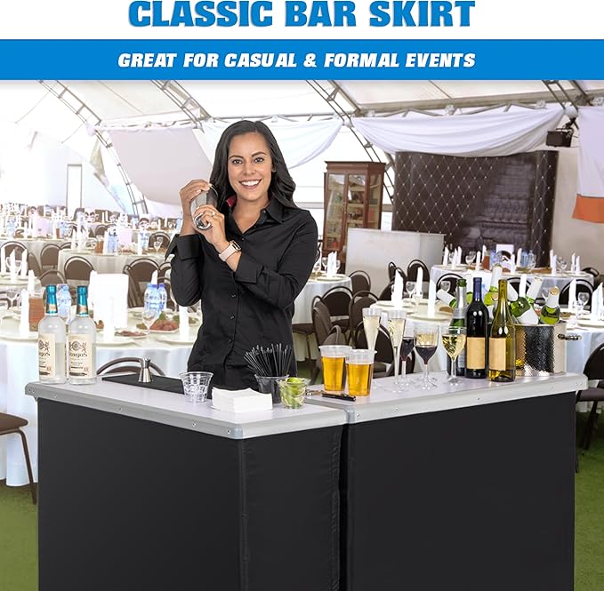 GoPong GoBar Portable Double Bar Table Set - Mobile Bartender Station for Events - Includes Carrying Case