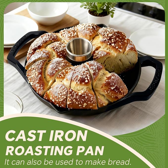 Cast Iron Chicken Roaster, Pre-Seasoned Vertical Poultry Roaster with Drip Pan, Beer Can Chicken Holder for Grill, Oven & Smoker