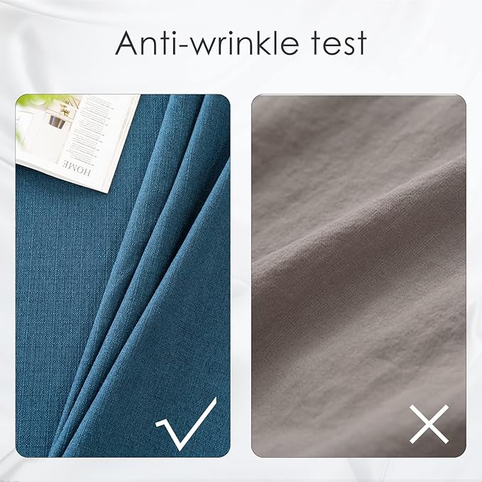 BALCONY & FALCON Rectangle Tablecloth Washable Wrinkle Resistant and Water Proof Table Cloth Decorative Linen Fabric Tablecloths for Dining Parties Kitchen Wedding and Outdoor Use (Navy Blue, 55x85)
