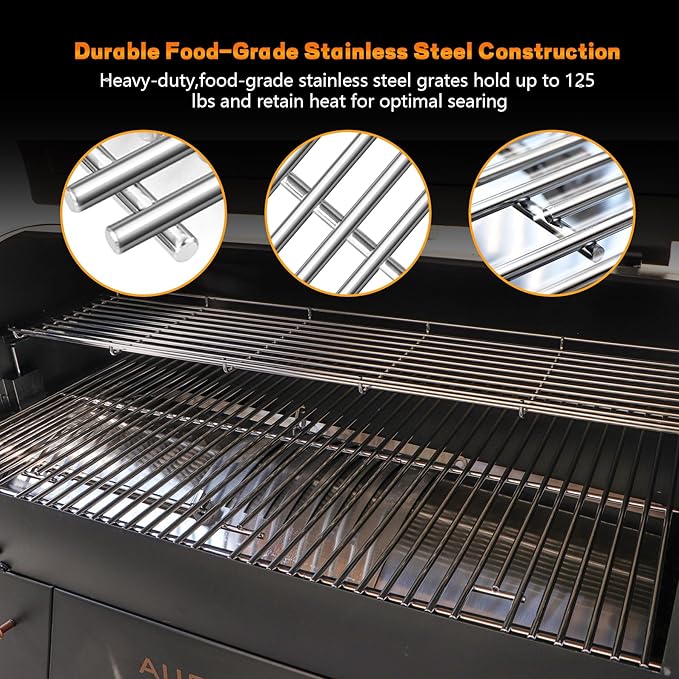 Stainless Steel Cooking Grates for PitBoss 1000 Series Austin XL Rancher XL Grill Parts,Grill Grids Replacement Parts for Traeger Pro 34 Wood Pellet Smoker Grills PitBoss PB1000 grill accessories
