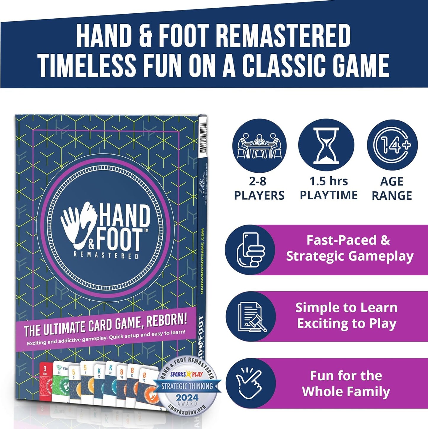 Hand & Foot Remastered 8 Player Edition – Card Game for Adults & Families